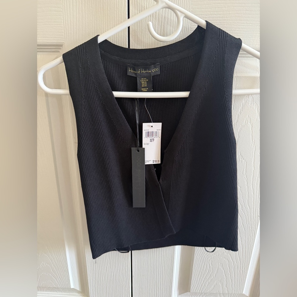 NWT House of Harlow 1960 Cropped Sweater Vest Top Size XS